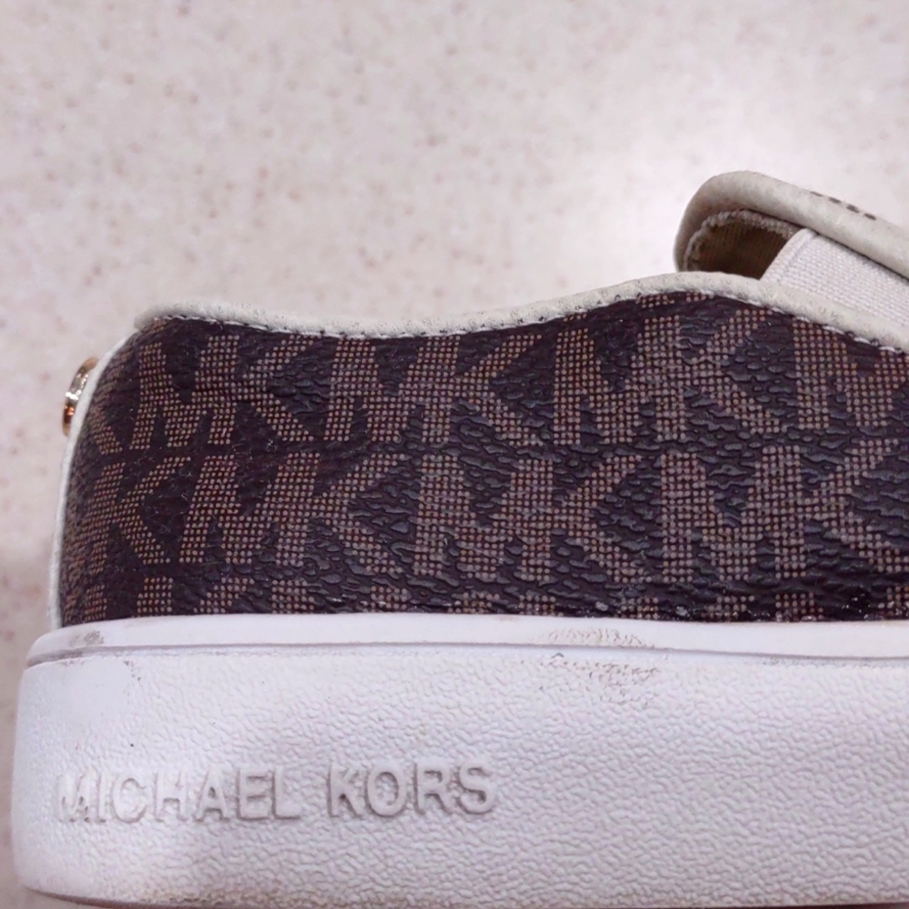 Michael Kors Little Girl's Jem Castro Logo Print Slip-on Shoes Size 11 GUC - Picture 8 of 14